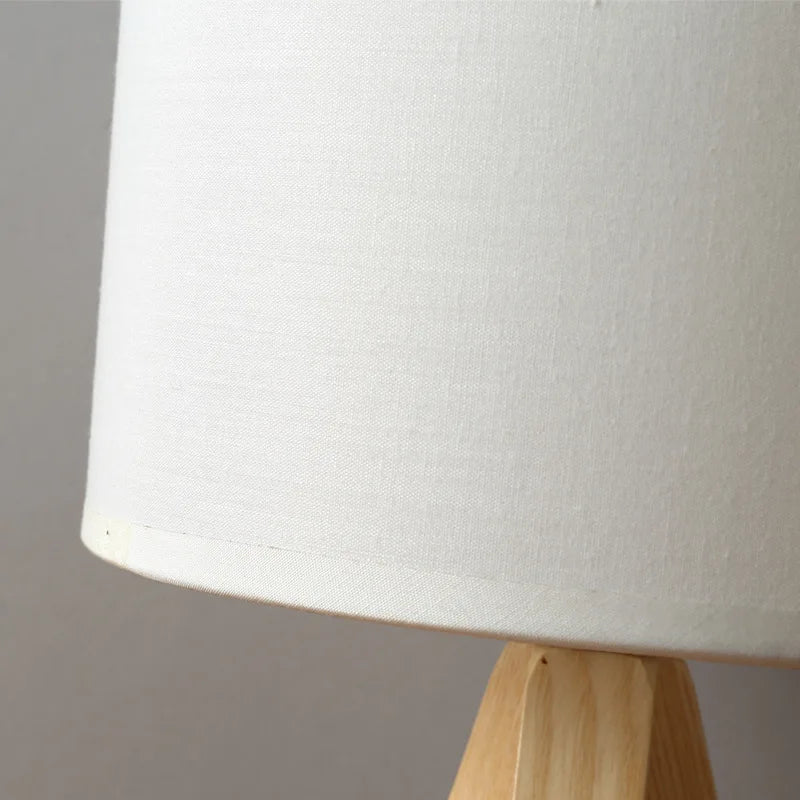 Lampe de Chevet Blanc et Bois details