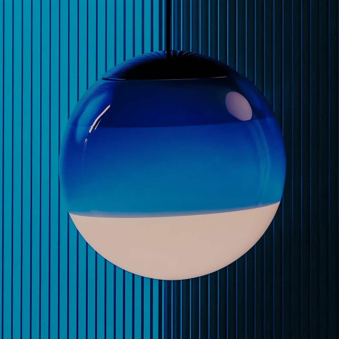 lustre en boule bleu