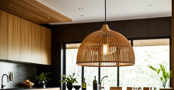 Suspension en bambou pour cuisine : un éclairage élégant et naturel