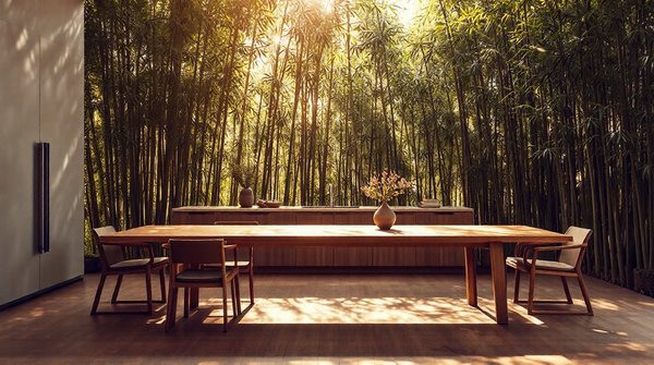 Éclairage naturel en bambou pour cuisine : style et élégance